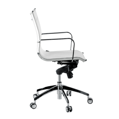 chefsessel weiss verchromte struktur netz netzstoff feste armlehnen 4