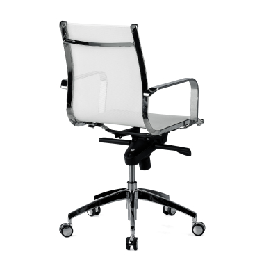 chefsessel weiss verchromte struktur netz netzstoff feste armlehnen 5