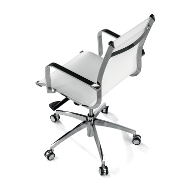 chefsessel weiss verchromte struktur netz netzstoff feste armlehnen 7