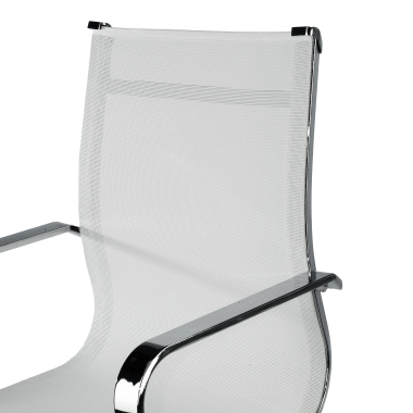 chefsessel weiss verchromte struktur netz netzstoff feste armlehnen 8