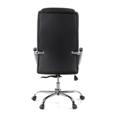 chefsessel schwarz deluxe kunstleder gepolsterte armlehnen 7
