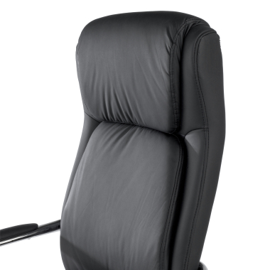 chefsessel schwarz deluxe kunstleder gepolsterte armlehnen 6