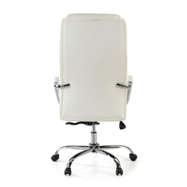 chefsessel weiss deluxe kunstleder gepolsterte armlehnen 7