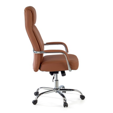 chefsessel braun deluxe kunstleder gepolsterte armlehnen 4