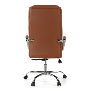 chefsessel braun deluxe kunstleder gepolsterte armlehnen 7