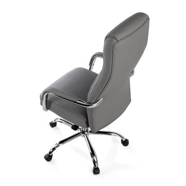 chefsessel grau deluxe kunstleder gepolsterte armlehnen 8