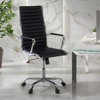 Design Bürostühl Vogue, Chromgestell, hohe Rückenlehne
