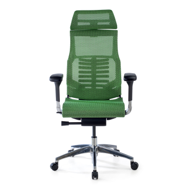 ergonomischer burostuhl grun schwarzes gestell netzstoff 5d verstellbare armlehnen lordosenstutze kopfstutze 3
