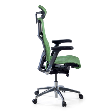 ergonomischer burostuhl grun schwarzes gestell netzstoff 5d verstellbare armlehnen lordosenstutze kopfstutze 7