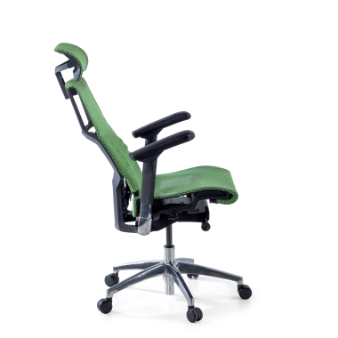 ergonomischer burostuhl grun schwarzes gestell netzstoff 5d verstellbare armlehnen lordosenstutze kopfstutze 5