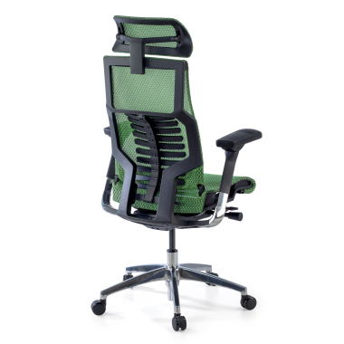 ergonomischer burostuhl grun schwarzes gestell netzstoff 5d verstellbare armlehnen lordosenstutze kopfstutze 8