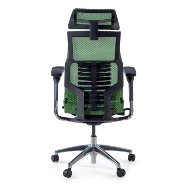 ergonomischer burostuhl grun schwarzes gestell netzstoff 5d verstellbare armlehnen lordosenstutze kopfstutze 6