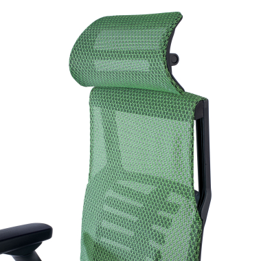 ergonomischer burostuhl grun schwarzes gestell netzstoff 5d verstellbare armlehnen lordosenstutze kopfstutze 10