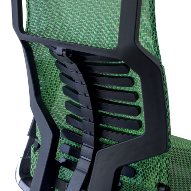ergonomischer burostuhl grun schwarzes gestell netzstoff 5d verstellbare armlehnen lordosenstutze kopfstutze 4