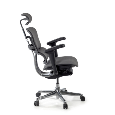 ergonomischer burostuhl grau schwarze struktur komplett gepolstert stoff bewegliche armlehnen kopfstutze 5
