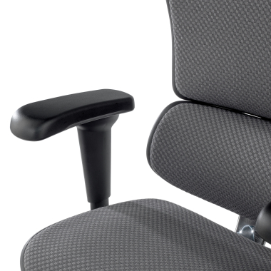 ergonomischer burostuhl grau schwarze struktur komplett gepolstert stoff bewegliche armlehnen kopfstutze 6
