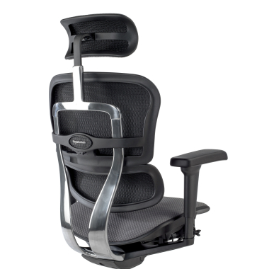 ergonomischer burostuhl grau schwarze struktur komplett gepolstert stoff bewegliche armlehnen kopfstutze 4