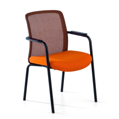 besucherstuhl orange siena netzstoff feste armlehnen 1