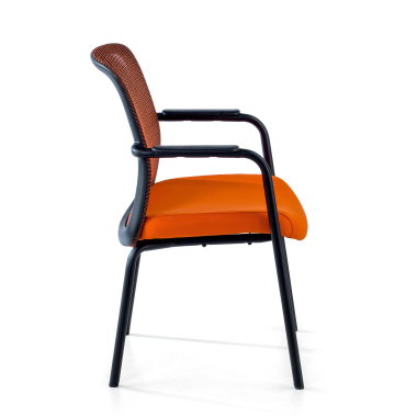 besucherstuhl orange siena netzstoff feste armlehnen 4