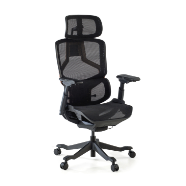 ergonomischer burostuhl schwarz aeromax schwarze struktur netzstoff 5d verstellbare armlehnen doppelte lordosenstutze kopfstutze 1
