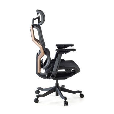 ergonomischer burostuhl schwarz aeromax schwarze struktur netzstoff 5d verstellbare armlehnen doppelte lordosenstutze kopfstutze 4