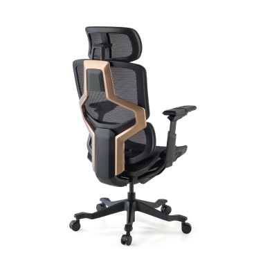 ergonomischer burostuhl schwarz aeromax schwarze struktur netzstoff 5d verstellbare armlehnen doppelte lordosenstutze kopfstutze 10