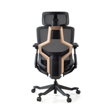 ergonomischer burostuhl schwarz aeromax schwarze struktur netzstoff 5d verstellbare armlehnen doppelte lordosenstutze kopfstutze 8