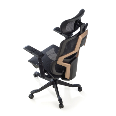 ergonomischer burostuhl schwarz aeromax schwarze struktur netzstoff 5d verstellbare armlehnen doppelte lordosenstutze kopfstutze 11