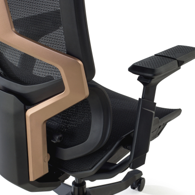 ergonomischer burostuhl schwarz aeromax schwarze struktur netzstoff 5d verstellbare armlehnen doppelte lordosenstutze kopfstutze 9