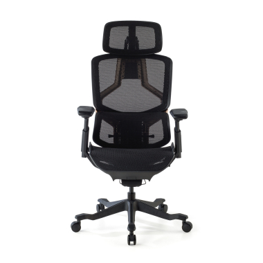 ergonomischer burostuhl schwarz aeromax schwarze struktur netzstoff 5d verstellbare armlehnen doppelte lordosenstutze kopfstutze 3