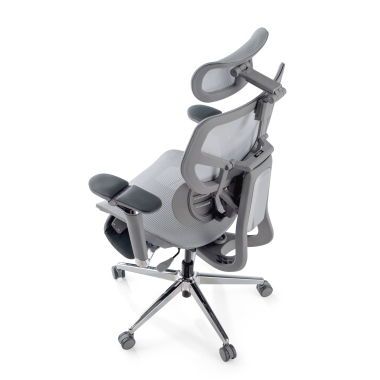 ergonomischer burostuhl grau erghos x3 netzstoff 5d verstellbare armlehnen doppelte lordosenstutze kopfstutze 14