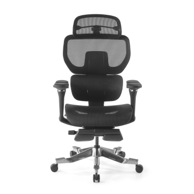 ergonomischer burostuhl schwarz erghos x4 pro netzstoff 6d verstellbare armlehnen doppelte lordosenstutze kopfstutze ausziehbare fussstutze 10