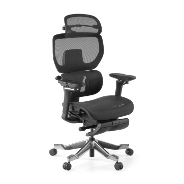 ergonomischer burostuhl schwarz erghos x4 pro netzstoff 6d verstellbare armlehnen doppelte lordosenstutze kopfstutze ausziehbare fussstutze 11