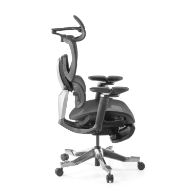 ergonomischer burostuhl schwarz erghos x4 pro netzstoff 6d verstellbare armlehnen doppelte lordosenstutze kopfstutze ausziehbare fussstutze 12