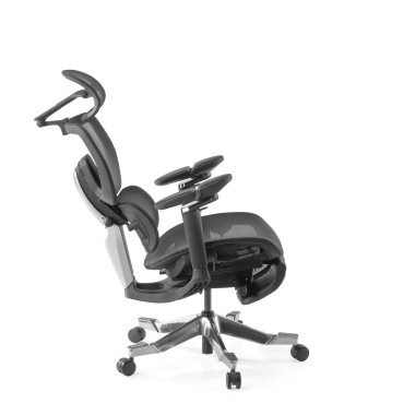 ergonomischer burostuhl schwarz erghos x4 pro netzstoff 6d verstellbare armlehnen doppelte lordosenstutze kopfstutze ausziehbare fussstutze 13