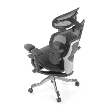 ergonomischer burostuhl schwarz erghos x4 pro netzstoff 6d verstellbare armlehnen doppelte lordosenstutze kopfstutze ausziehbare fussstutze 16