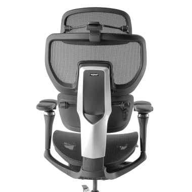 ergonomischer burostuhl schwarz erghos x4 pro netzstoff 6d verstellbare armlehnen doppelte lordosenstutze kopfstutze ausziehbare fussstutze 9