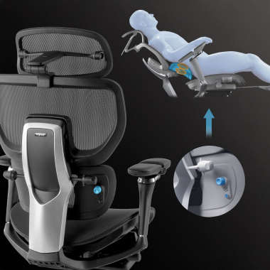 ergonomischer burostuhl schwarz erghos x4 pro netzstoff 6d verstellbare armlehnen doppelte lordosenstutze kopfstutze ausziehbare fussstutze 4