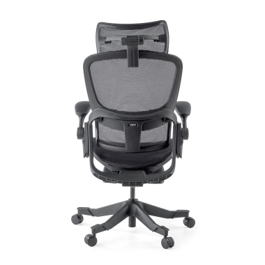 ergonomischer burostuhl schwarz erghos x1 netzstoff 3d verstellbare armlehnen doppelte lordosenstutze kopfstutze 9