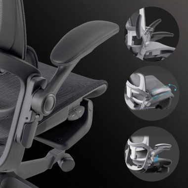 ergonomischer burostuhl schwarz erghos x1 netzstoff 3d verstellbare armlehnen doppelte lordosenstutze kopfstutze 5