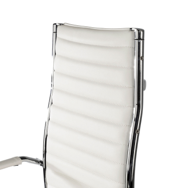 burostuhl weiss hoher rucken kunstleder feste armlehnen 8