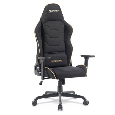 gaming stuhl schwarz breeze stoff bewegliche armlehnen kopfstutzen kissen kopfstutze 1