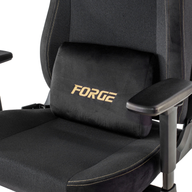 gaming stuhl schwarz forge stoff 3d verstellbare armlehnen lumbal und nackenkissen kopfstutze 6