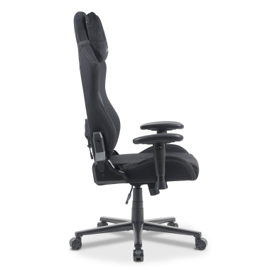 gaming stuhl schwarz vital stoff bewegliche armlehnen kopfstutzen kissen kopfstutze 7