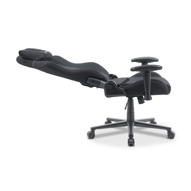 gaming stuhl schwarz vital stoff bewegliche armlehnen kopfstutzen kissen kopfstutze 5