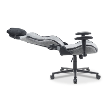 gaming stuhl grau vital stoff bewegliche armlehnen kopfstutzen kissen kopfstutze 5