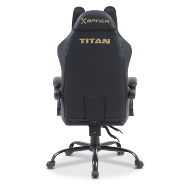 gaming stuhl schwarz titan kunstleder hochklappbare armlehnen kopfstutzen kissen kopfstutze 7