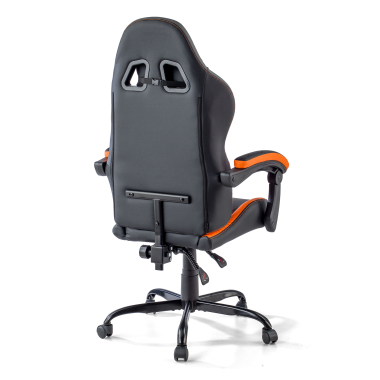 gaming stuhl orange mist kunstleder hochklappbare armlehnen kopfstutzen kissen kopfstutze 11