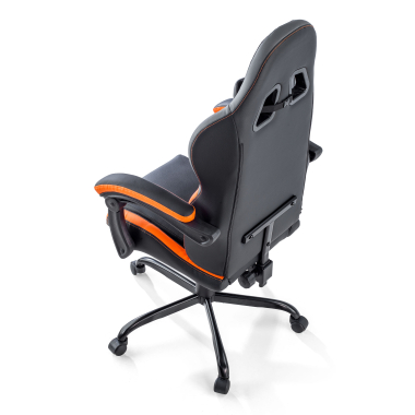 gaming stuhl orange mist kunstleder hochklappbare armlehnen kopfstutzen kissen kopfstutze 10