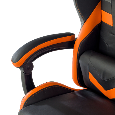 gaming stuhl orange mist kunstleder hochklappbare armlehnen kopfstutzen kissen kopfstutze 6